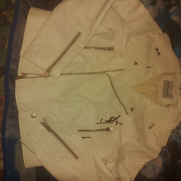 New Womens Saint Laurent leather lambskin jacket - Picture 3 of 5